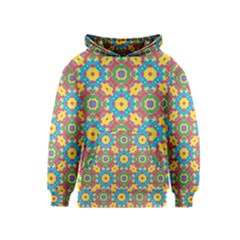 Geometric Check Multicolored Pattern Kids  Pullover Hoodie
