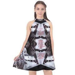Army Brothers In Arms 3d Halter Neckline Chiffon Dress 