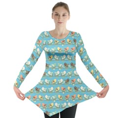 Assorted Birds Pattern Long Sleeve Tunic  by linceazul