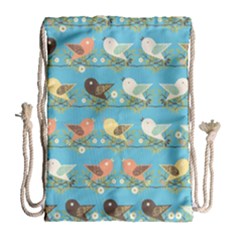 Assorted Birds Pattern Drawstring Bag (large) by linceazul