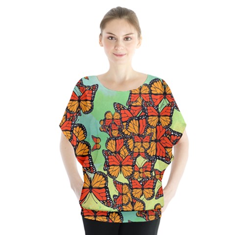 Monarch Butterflies Blouse by linceazul