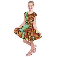 Monarch Butterflies Kids  Short Sleeve Dress