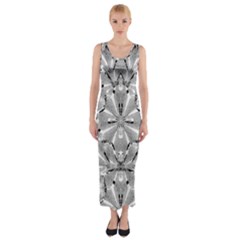 Modern Oriental Ornate Fitted Maxi Dress by dflcprintsclothing