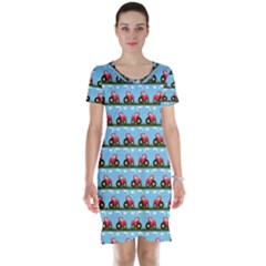 Toy Tractor Pattern Short Sleeve Nightdress