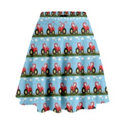 Toy Tractor Pattern High Waist Skirt