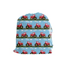 Toy Tractor Pattern Drawstring Pouches (large)  by linceazul