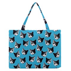 Cat Pattern Medium Zipper Tote Bag by Valentinaart