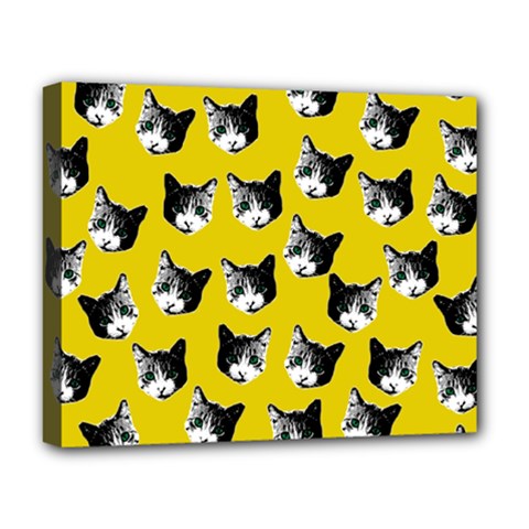 Cat Pattern Deluxe Canvas 20  X 16   by Valentinaart