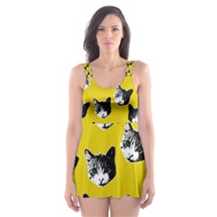 Cat Pattern Skater Dress Swimsuit by Valentinaart