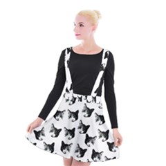 Cat Pattern Suspender Skater Skirt