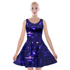 /r/place Indigo Velvet Skater Dress by rplace