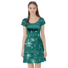 /r/place Emerald Short Sleeve Skater Dress by rplace