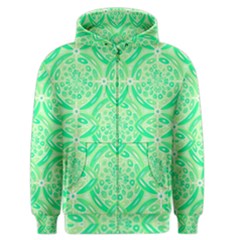 Kiwi Green Geometric Men s Zipper Hoodie by linceazul