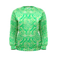 Kiwi Green Geometric Women s Sweatshirt by linceazul