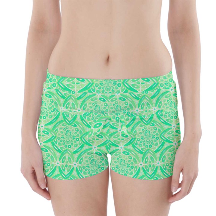 Kiwi Green Geometric Boyleg Bikini Wrap Bottoms