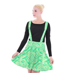 Kiwi Green Geometric Suspender Skater Skirt by linceazul