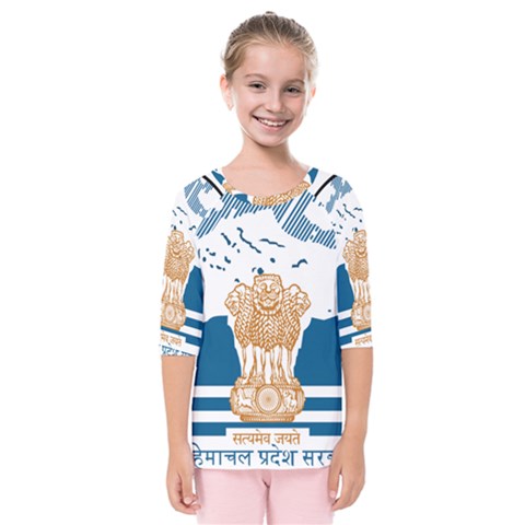 Seal Of Indian Sate Of Himachal Pradesh Kids  Quarter Sleeve Raglan Tee by abbeyz71