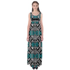 Geometric Arabesque Empire Waist Maxi Dress by linceazul