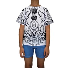 Seal Of Indian State Of Kerala  Kids  Short Sleeve Swimwear