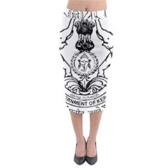 Seal Of Indian State Of Kerala Midi Pencil Skirt