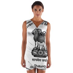 Seal Of Indian State Of Meghalaya Wrap Front Bodycon Dress