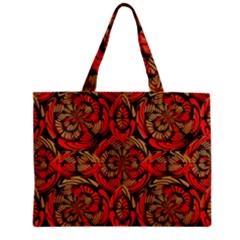 Red And Brown Pattern Zipper Mini Tote Bag by linceazul