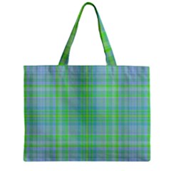 Plaid design Zipper Mini Tote Bag