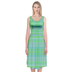 Plaid design Midi Sleeveless Dress