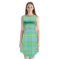 Plaid design Sleeveless Chiffon Dress  