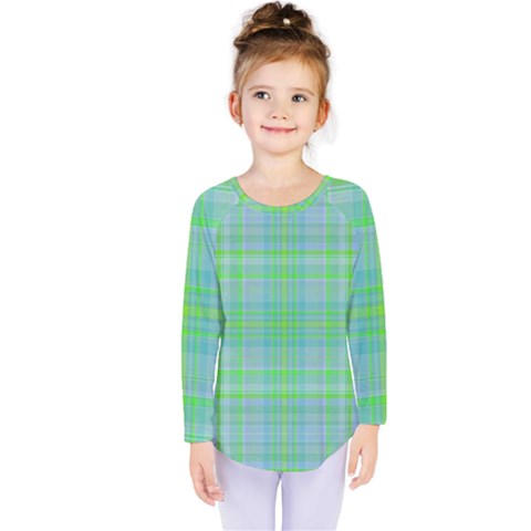 Plaid Design Kids  Long Sleeve Tee by Valentinaart