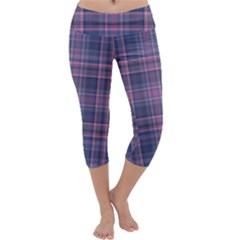 Plaid Design Capri Yoga Leggings by Valentinaart