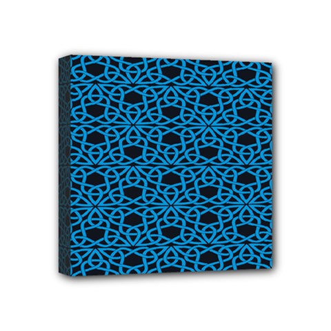 Triangle Knot Blue And Black Fabric Mini Canvas 4  x 4 