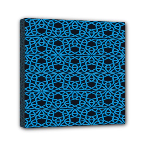 Triangle Knot Blue And Black Fabric Mini Canvas 6  x 6 