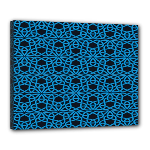 Triangle Knot Blue And Black Fabric Canvas 20  x 16 