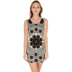 Wood In The Soft Fire Galaxy Pop Art Sleeveless Bodycon Dress by pepitasart