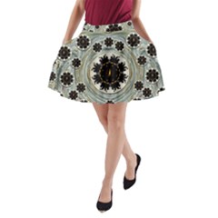 Wood In The Soft Fire Galaxy Pop Art A-line Pocket Skirt by pepitasart