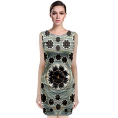 Wood In The Soft Fire Galaxy Pop Art Sleeveless Velvet Midi Dress