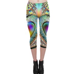 Rainbow Fractal Capri Leggings 