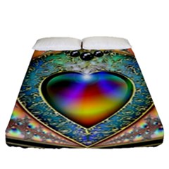 Rainbow Fractal Fitted Sheet (Queen Size)