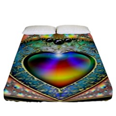 Rainbow Fractal Fitted Sheet (King Size)