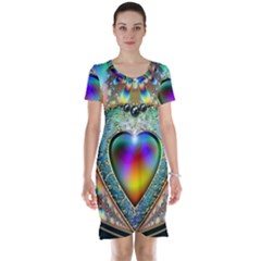 Rainbow Fractal Short Sleeve Nightdress