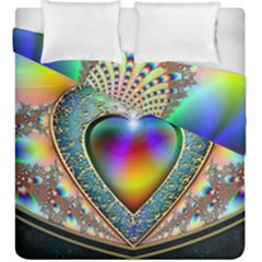 Rainbow Fractal Duvet Cover Double Side (King Size)