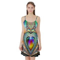 Rainbow Fractal Satin Night Slip