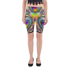 Rainbow Fractal Yoga Cropped Leggings