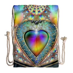Rainbow Fractal Drawstring Bag (Large)