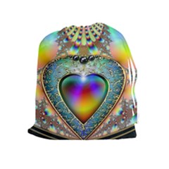 Rainbow Fractal Drawstring Pouches (Extra Large)