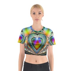 Rainbow Fractal Cotton Crop Top