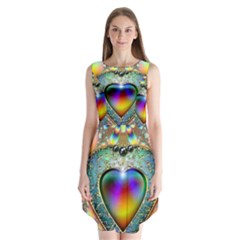 Rainbow Fractal Sleeveless Chiffon Dress  