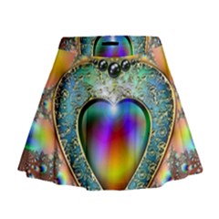 Rainbow Fractal Mini Flare Skirt