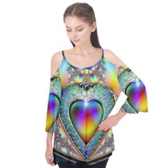 Rainbow Fractal Flutter Tees